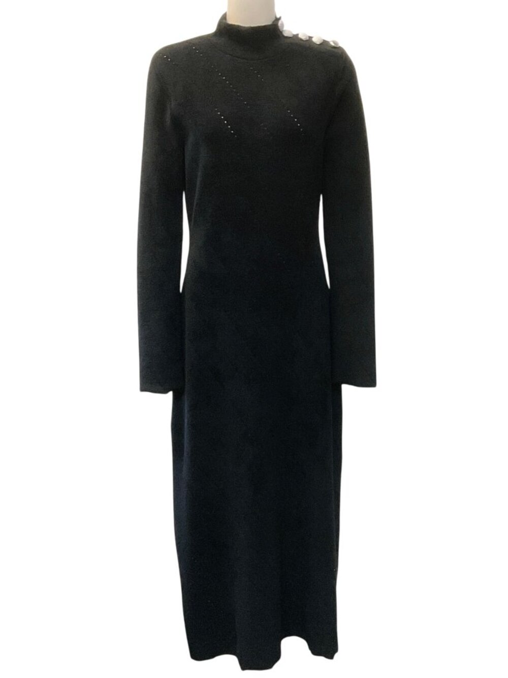 Proenza Schouler Black Chenille Knit Jude Midi Dress